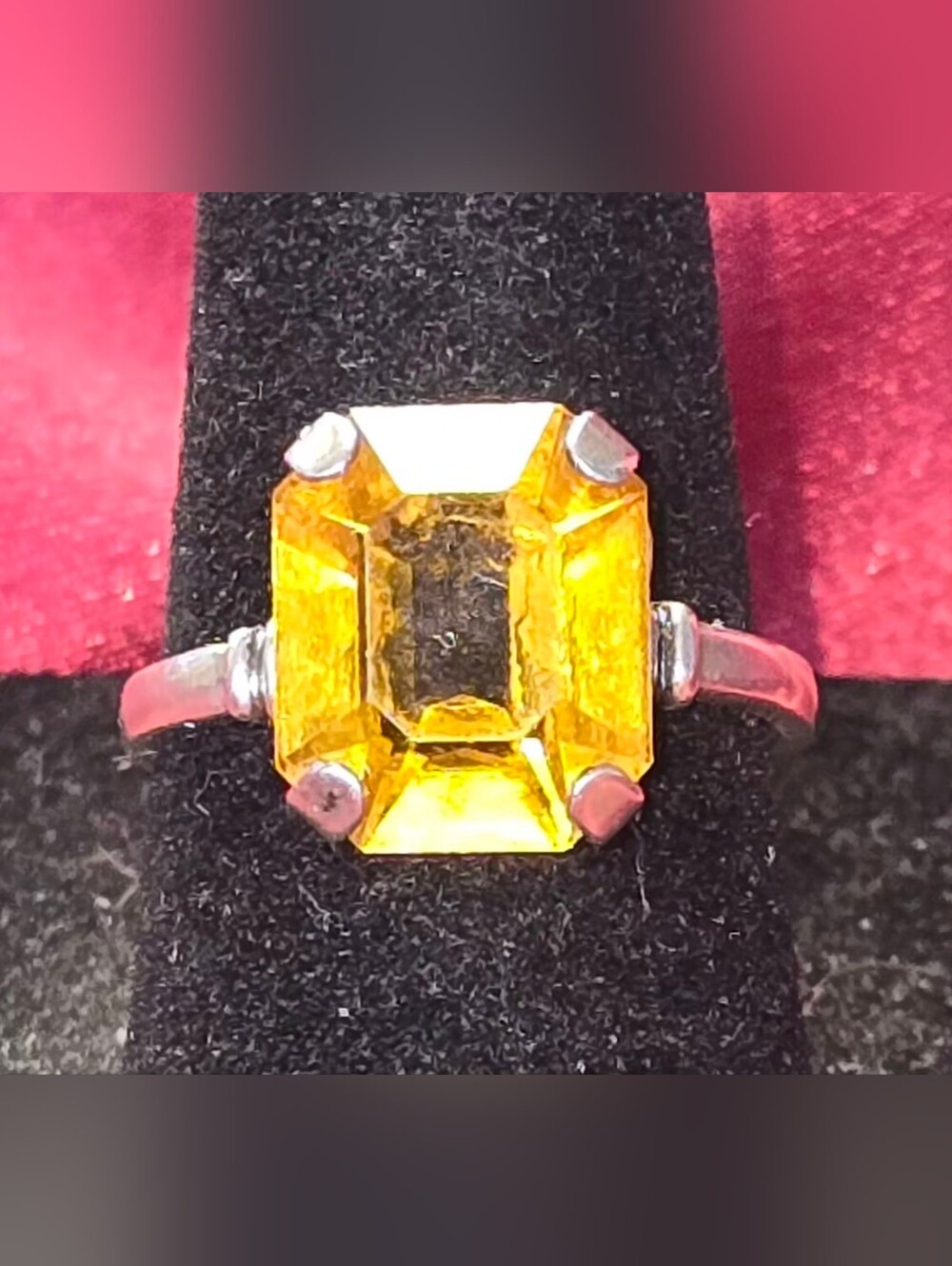 Vintage Citrine Sterling Silver Ladies Ring